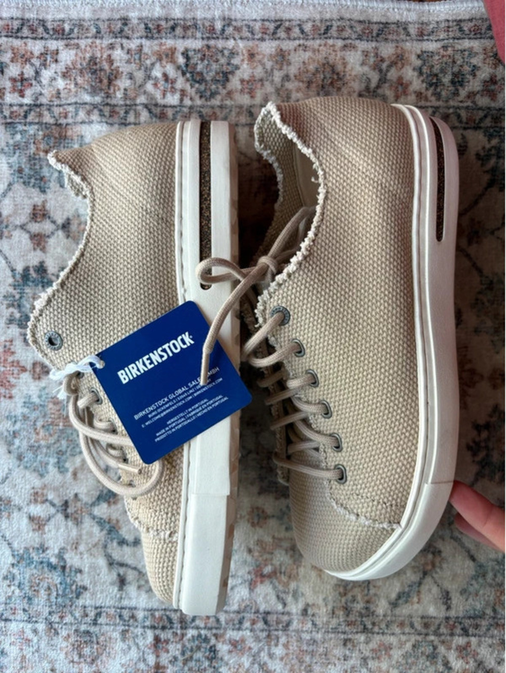Women’s 39 Birkenstocks Bend Low Decon Textile Shoes Or 8 USA New Beige Sneakers
